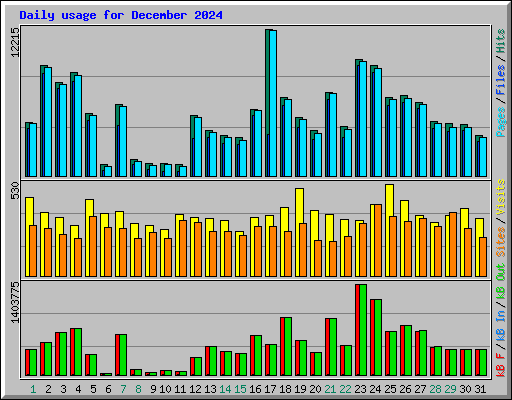Daily usage for December 2024